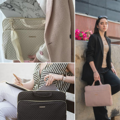 15.6 Inch Laptop Shoulder Bag, Laptop Sleeve Compatible with Macbook Pro 16 Inch,15.6 Inch Hp,Dell,Acer Aspire,Asus Notebook,Laptop Protective Case with Shoulder Strap,Pocket,Handle,Gray