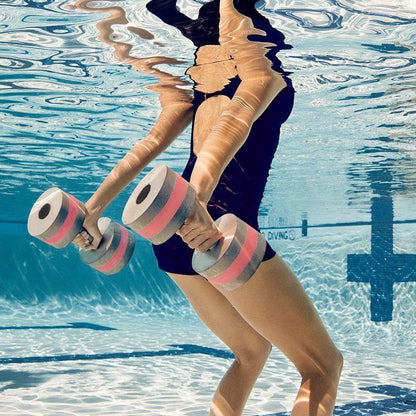 Aquatic Dumbells, 2PCS Water Aerobic Exercise Foam Dumbbell Pool Resistance,Water Aqua Fitness Barbells Hand Bar Exercises Equipment for Weight Loss