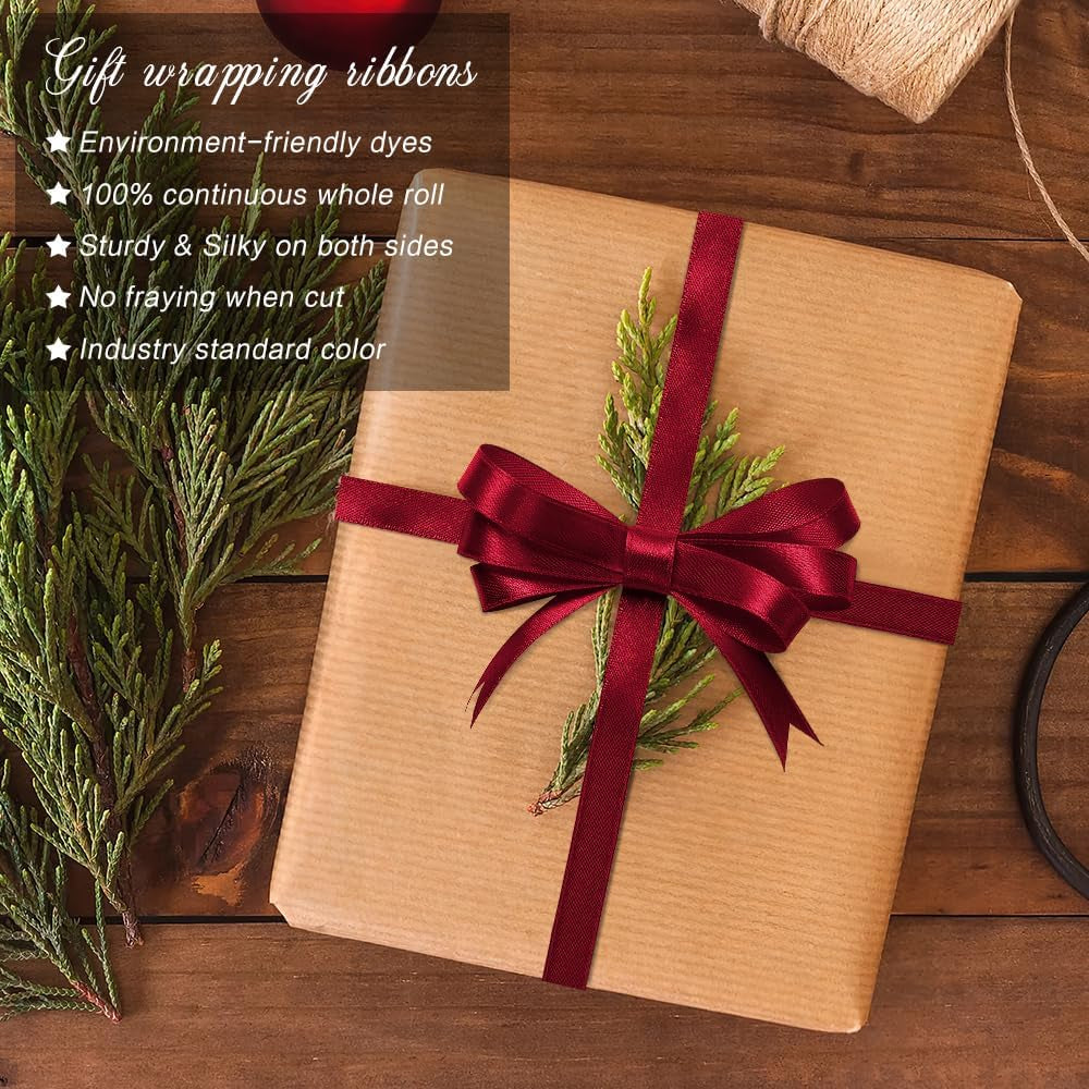 Black Ribbon for Gift Wrapping 3/8 Inch 25 Yds Halloween Ribbon Fall Ribbon Ribbon for Flower Bouquet Fathers Day Thin Ribbons for Crafts Christmas Tree Black Satin Ribbon for Hair Graduation Wedding