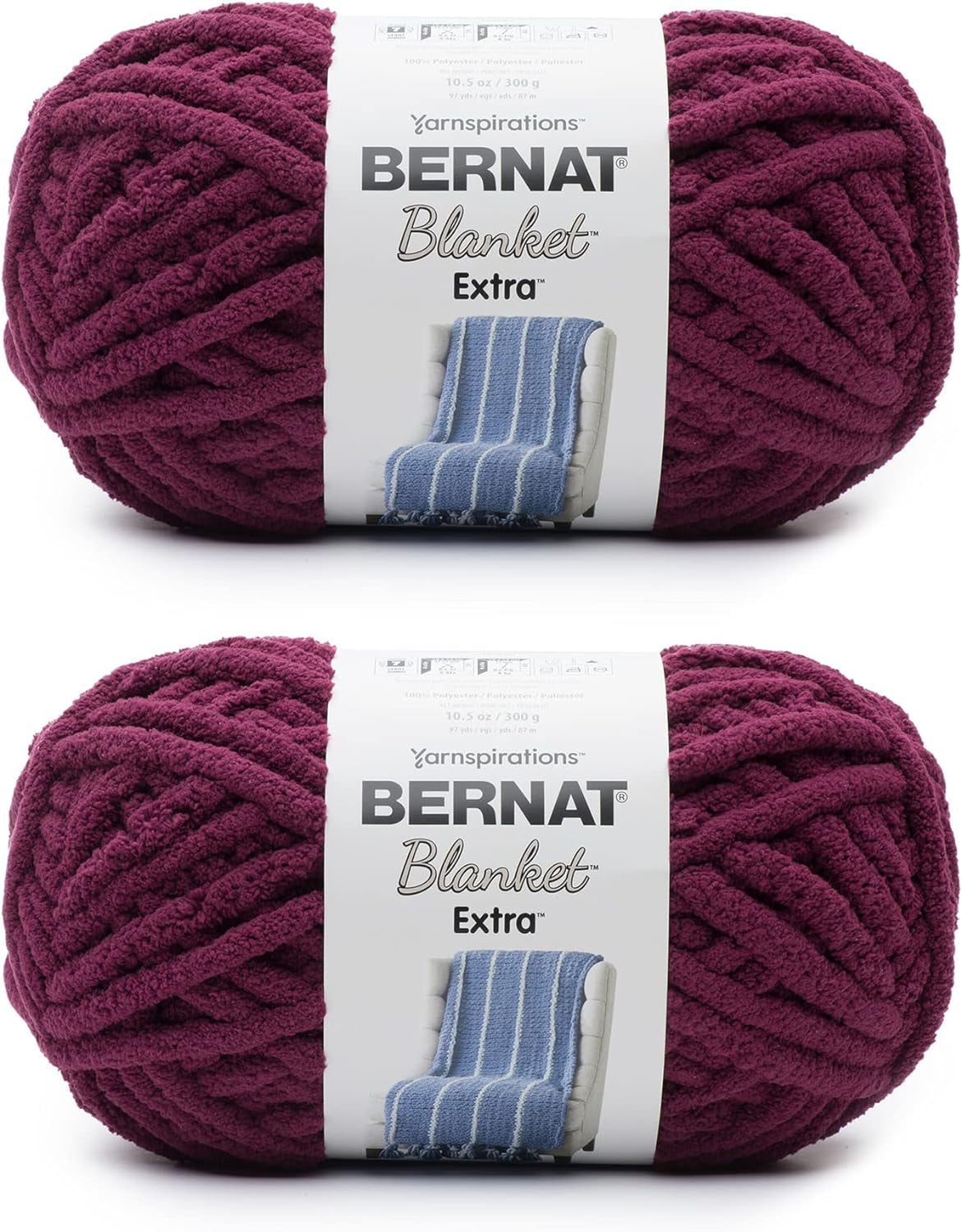 Blanket Extra Chunky Chenile Acrylic Yarn - 2 Pack