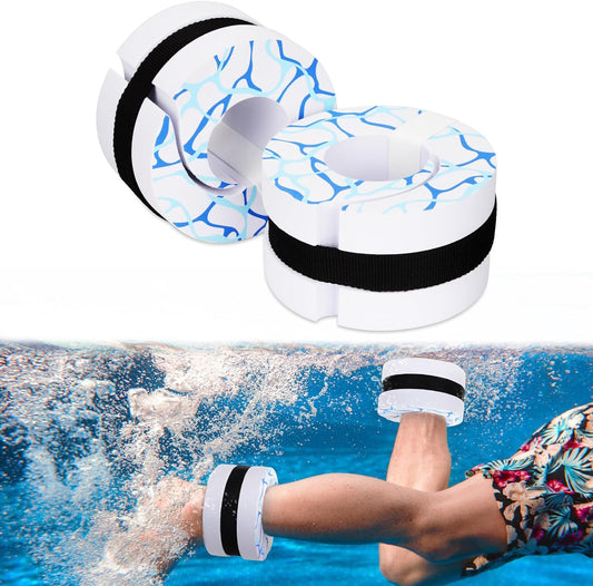 Swim Aquatic Cuffs,High-Density EVA Water Aerobics Float Ring Fitness Pool Exercise Weights Set, Water Ankles Arms Belts with Detachable Velcro for Swim Fitness Training