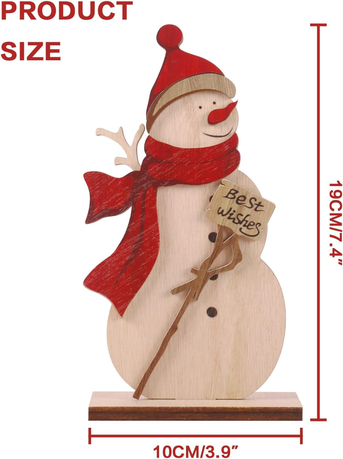 Christmas Decorations, Rustic Wooden Xmas Tabletop Decor, with Snowman/Reindeer/Xmas Tree/Santa Claus/Christmas Sign. for Home Farmhouse Indoor Holiday Party Decor - 5PCS.