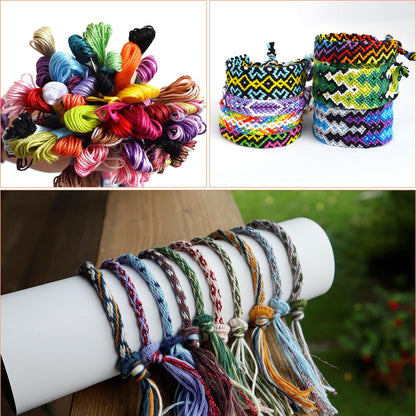 100 Colors Embroidery Floss and 12 Skeins Variegated & 10 Skeins White & 10 Skeins Black Color and 10 PCS Floss Bobbins for Friendship Bracelet Strings Kits, Cross Stitch Sewing Crafts