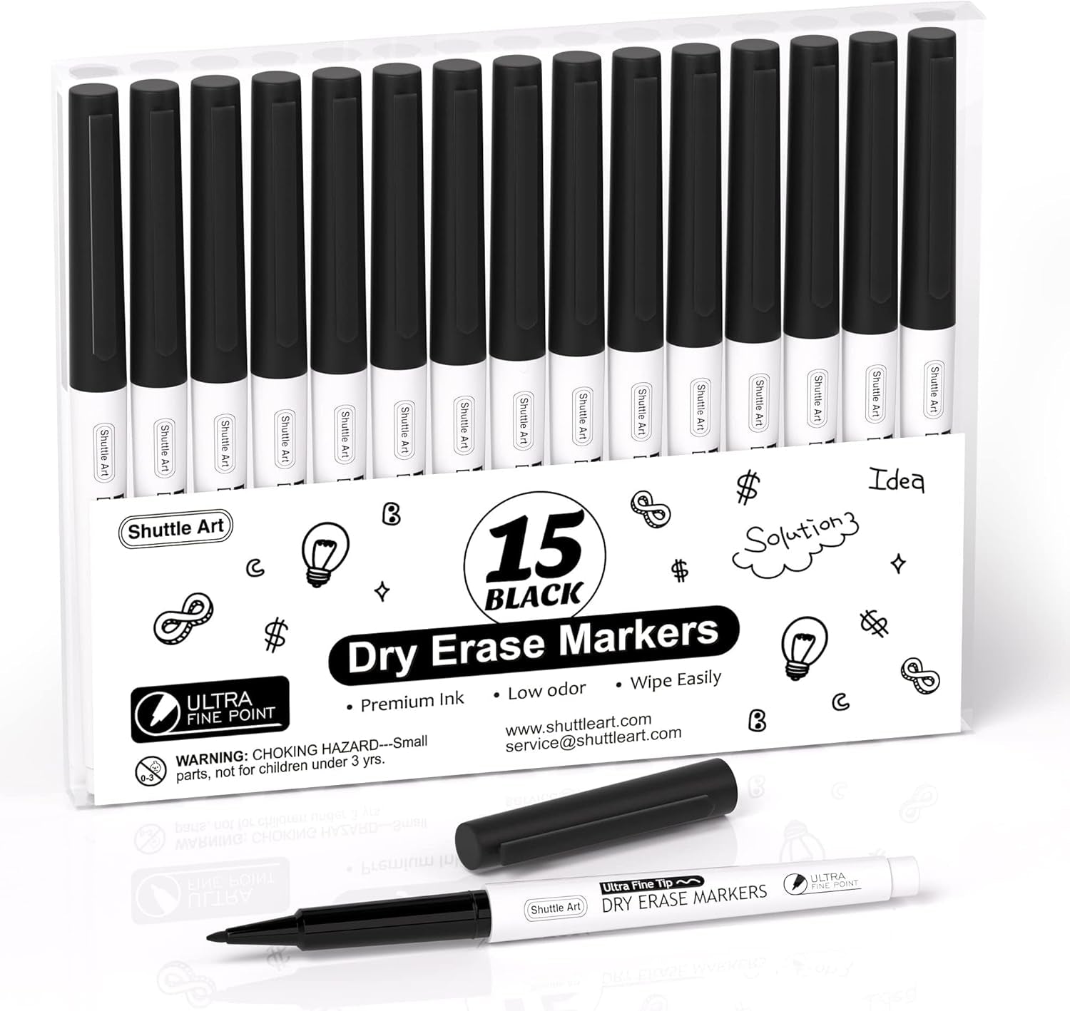 Dry Erase Markers, 15 Colors Magnetic Whiteboard Markers, Fine Point, Perfect for Writing on Whiteboards, Dry-Erase Boards,Mirrors for School Office Home
