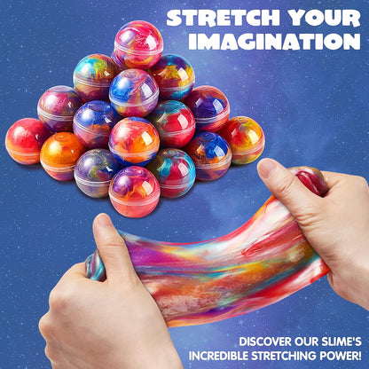 Slime Party Favors, 36 Pack Galaxy Slime Ball Party Favors - Stretchy, Non-Sticky, Mess-Free, Stress Relief, and Safe for Girls and Boys - Classroom Reward, Valentine'S Day Party Supplies