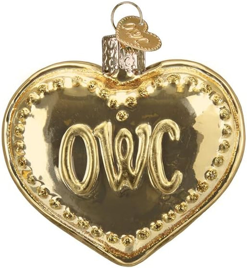 OWC Heart Glass Blown Ornament for Christmas Tree