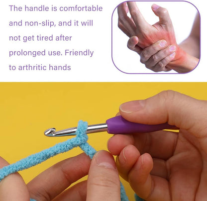 5 Mm Crochet Hook, Ergonomic Handle for Arthritic Hands, Extra Long Knitting Needles for Beginners and Crocheting Yarn (5 Mm)