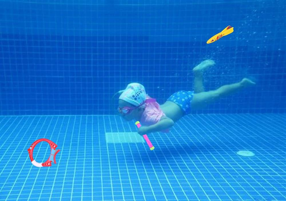 Diving Pool Toy Underwater Swimming Throwing Diving Torpedo Shark,4 Pack