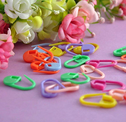 100PC Mix Color Knitting Stitch Counter Crochet Locking Stitch Markers Stitch Needle Clip Knitting Crochet Markers (100)