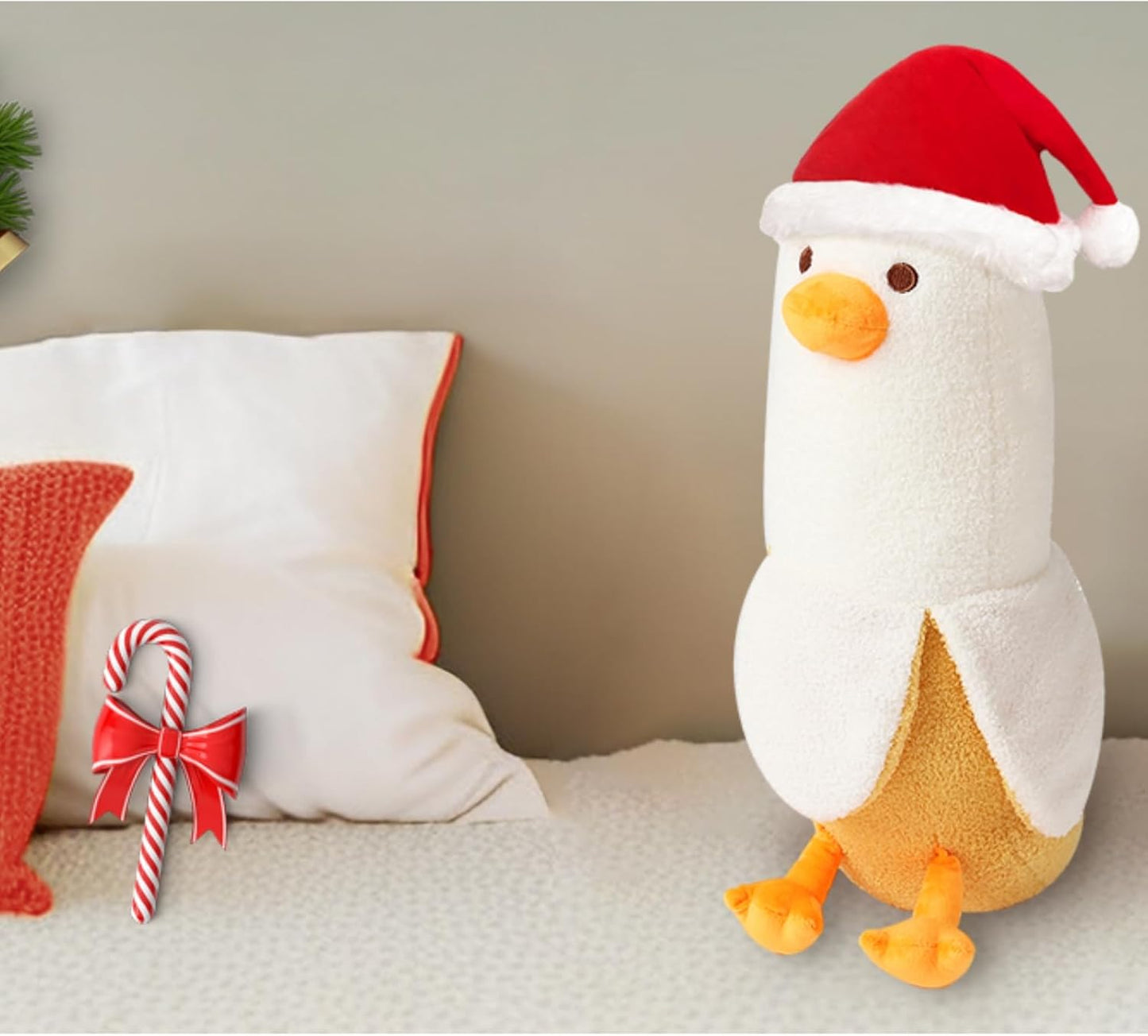 Banana Duck Plush Toy Cute Plushie Hugging Plush Pillow Duck Stuffed Animal for Girls and Boys Yellow 35.4"