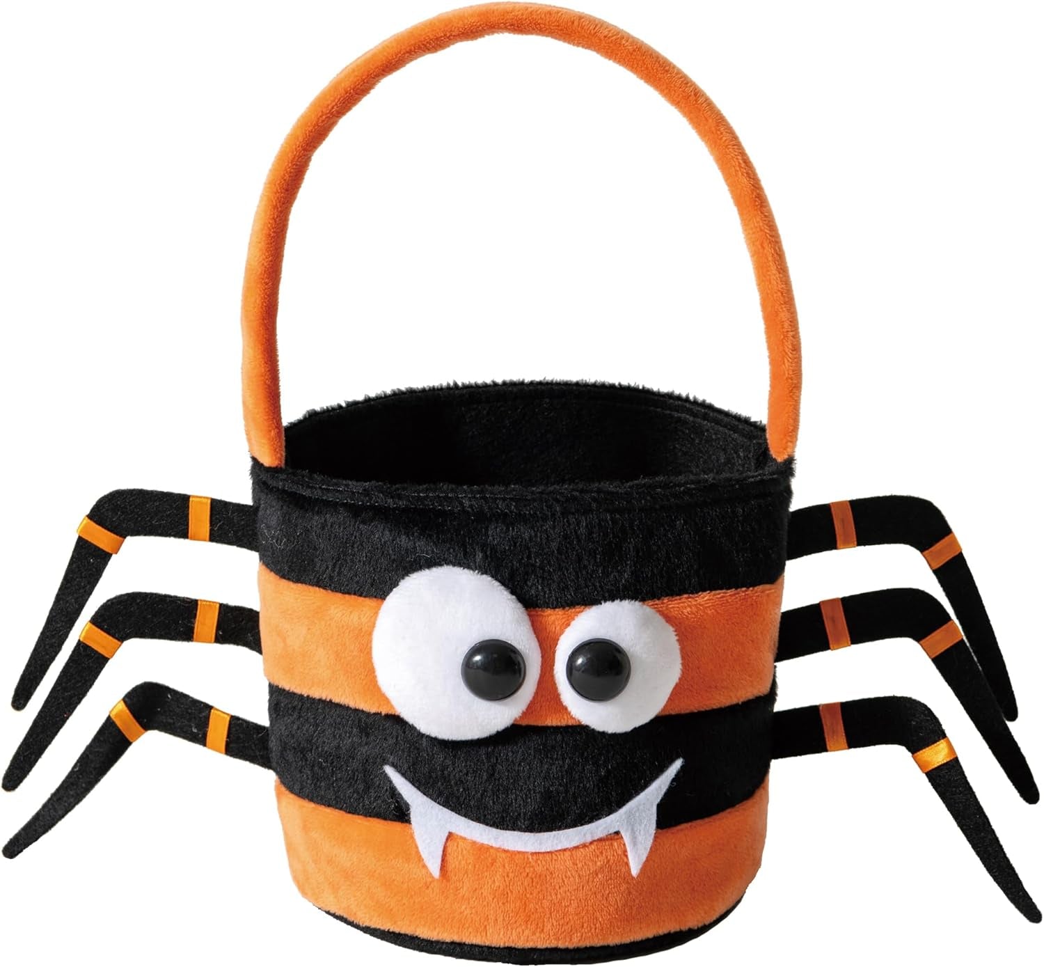 Halloween Trick or Treat Bag, Pumpkin Plush Candy Tote Bucket Multipurpose Portable Collapsible Reusable Goody Bucket - Best Halloween Party Choice