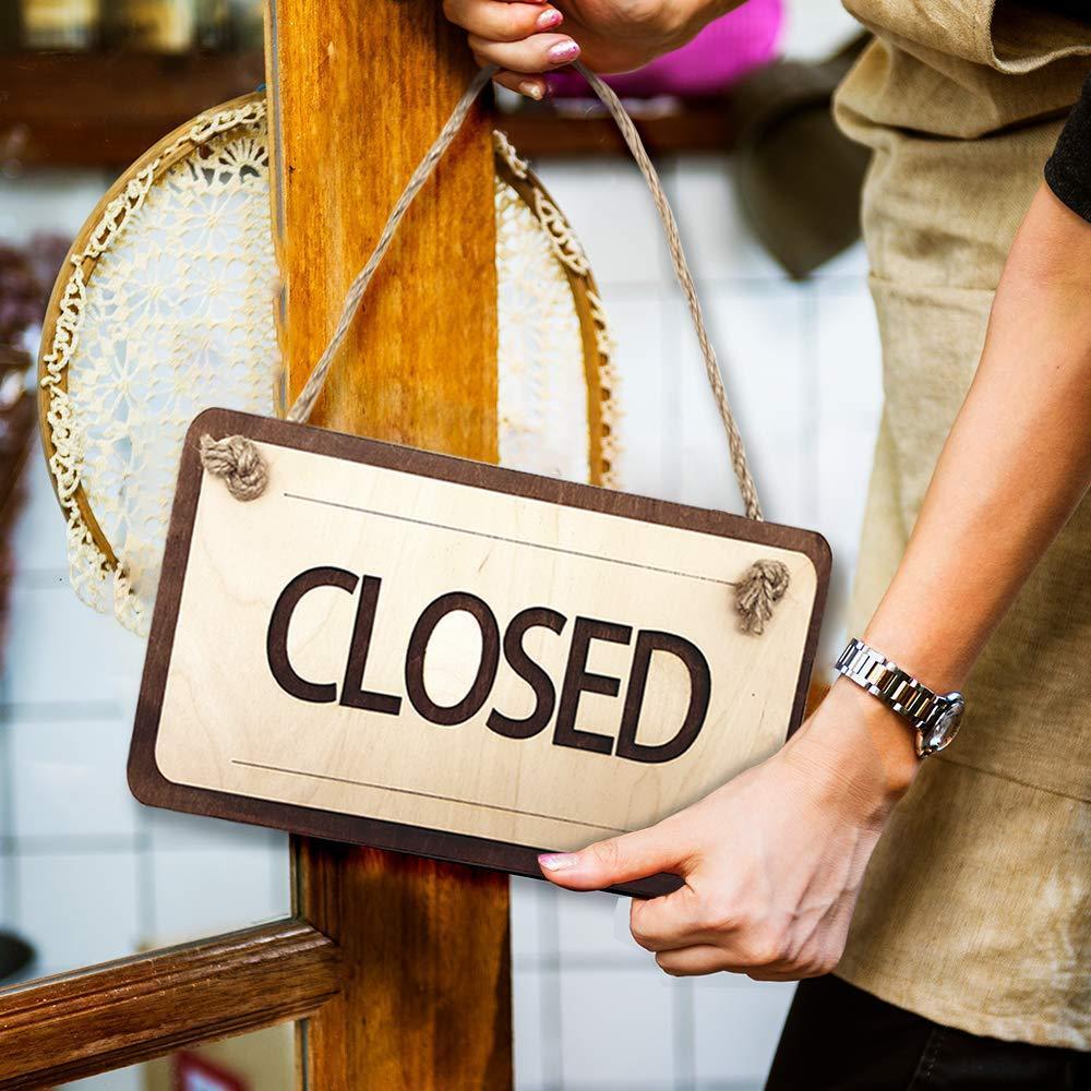 Wooden Open Closed Sign 15х7 Inch   Wooden Rustic Open and Closed Sign for