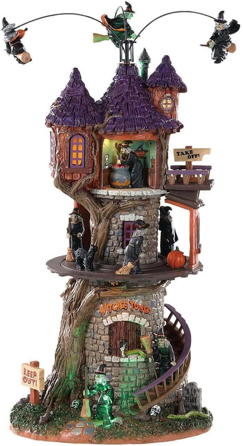 2018 Lemax Animated Halloween Figurine 6.10 X 5.12 X 11.69 Inches Polyresin Plastic Blend Multi-Color Witches Tower with Motion and Sound