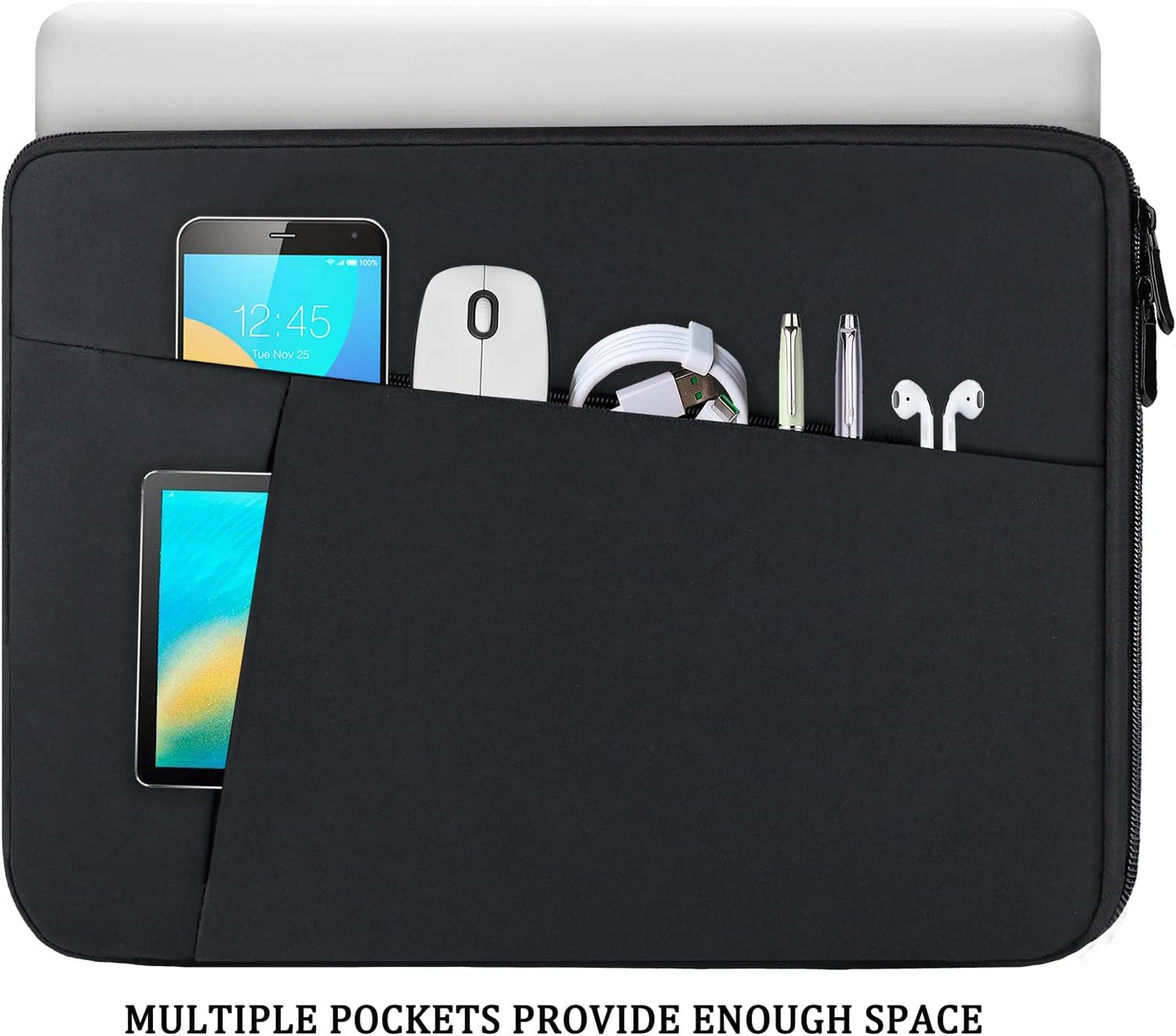 Laptop Bag, Laptop Sleeve 15.6 Inch,  Shockproof Protective Computer Carrying Cover with Front Pocket, Briefcase Handbags Laptop Sleeve Bag for 15.6 Inch HP, Dell, Acer, Asus, Notebook, Grey