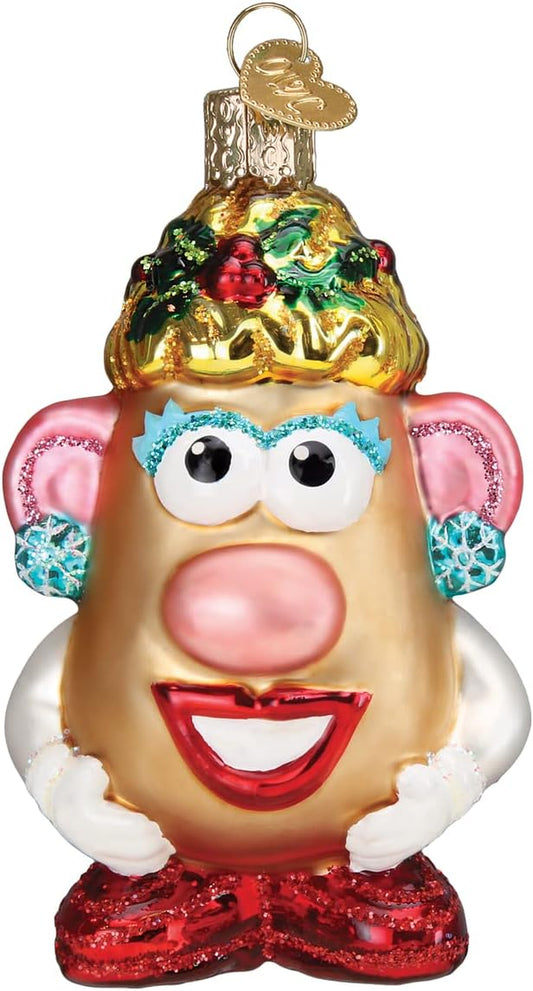 Mrs. Potato Head Glass Blown Ornament for Christmas Tree