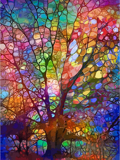 Paint by Number for Adults DIY Acrylic Paint by Numbers Kits on Canvas Tree of Life Drawing Colorful Paintworks Artwork for Beginner without Frame, 16 X 20 Inch