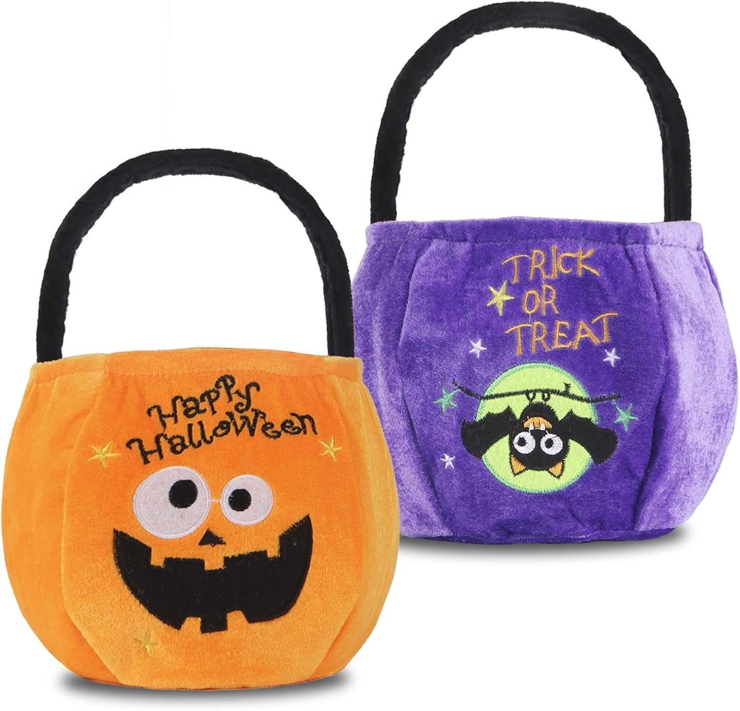 2 Pieces Halloween Trick or Treat Bags for Kids Candy Gags Large Reusable Pumpkin Bags Tote Bags Canvas Bag for Trick or Treating Party Favor Bags for Halloween