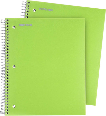 Office Durable Spiral Notebooks, 3 Subject (Ateal, Purple, White, College Ruled 3Pk)