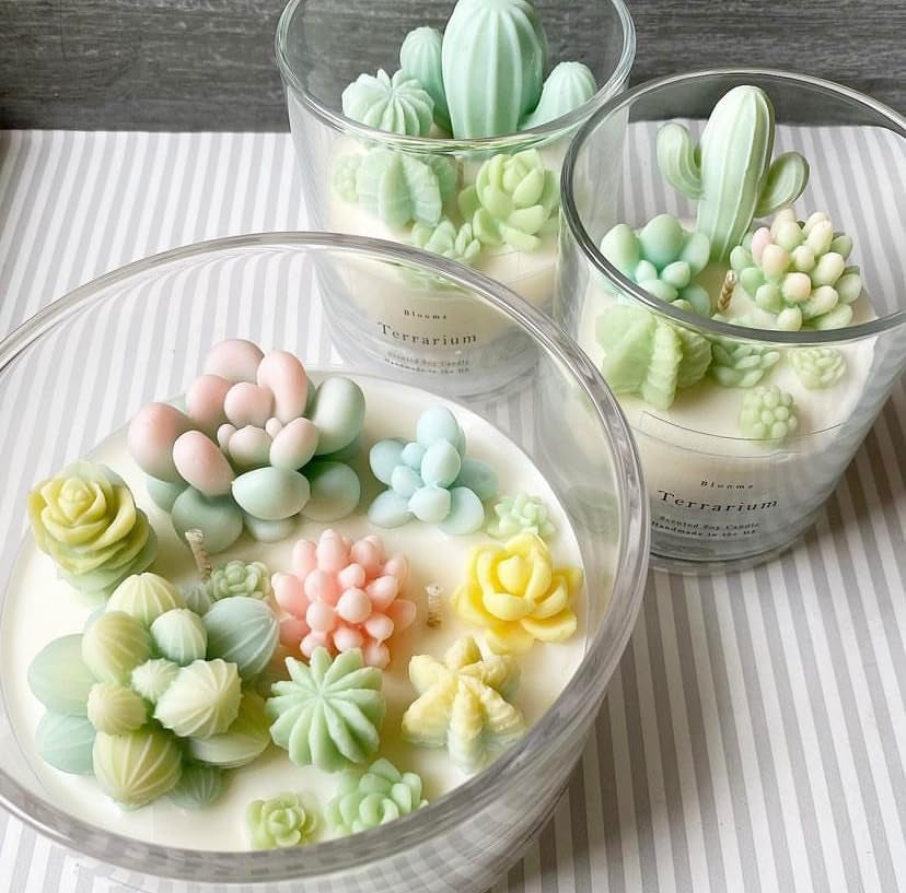 9 Pack Succulent Silicone Mold,Flower Resin Mold,Silicone Candle Molds.3D Cacti Candle Mold Silicone for Scented Candles Soaps Making, Wax, Resin Casting,Soap Cake Dessert Mousse Mold (A)