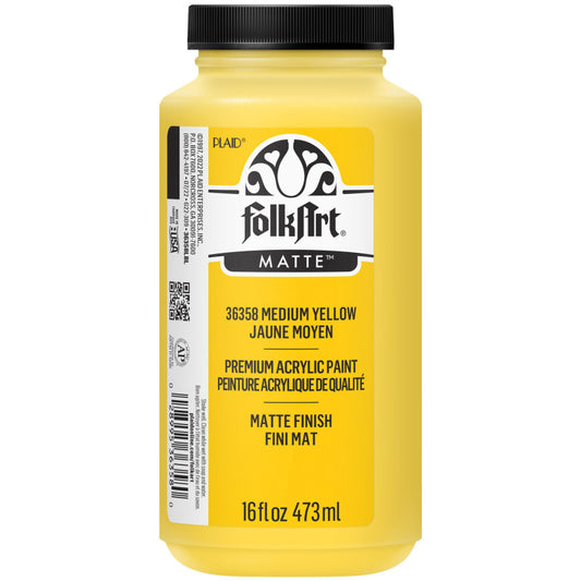 Acrylic Paint Matte, 16oz., Medium Yellow