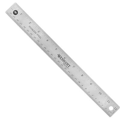 12" Stainless Steel Office Ruler With Non Slip Cork Base, Pack of 3