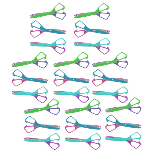 Economy Plastic Safety Scissor, 5-1/2" Blunt, Assorted Colors (No Color Choice), Pack of 24