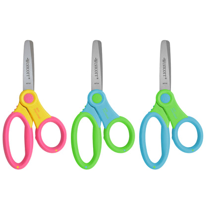 5" Anti-Microbial Kids Scissors, Blunt, Assorted Colors (No Color Choice), Pack of 6