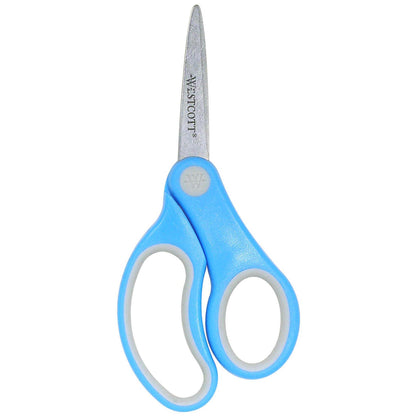 Soft Handle 5" Kids Scissors, Pointed, Assorted Colors (No Color Choice), Pack of 12