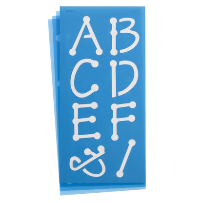 LetterCraft Reusable Plastic Stencils, Full Alphabet, Spot Font, 2-Inch, 4 Per Pack, 4 Packs