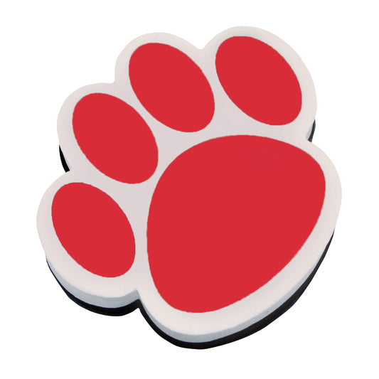 Magnetic Whiteboard Eraser, Red Paw, Pack of 6