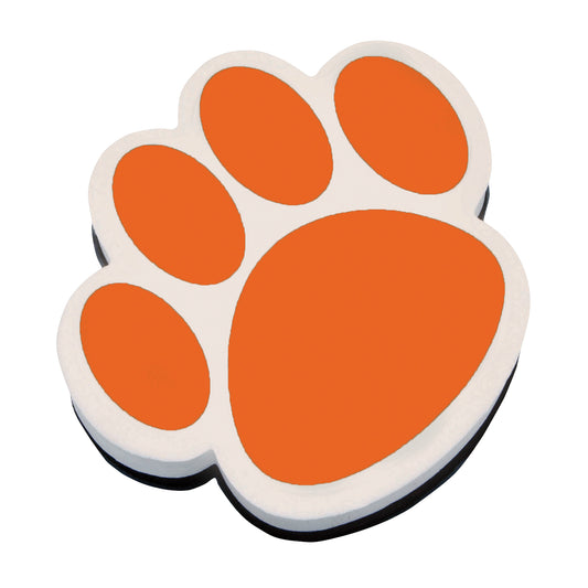 Magnetic Whiteboard Eraser, Orange Paw, Pack of 6