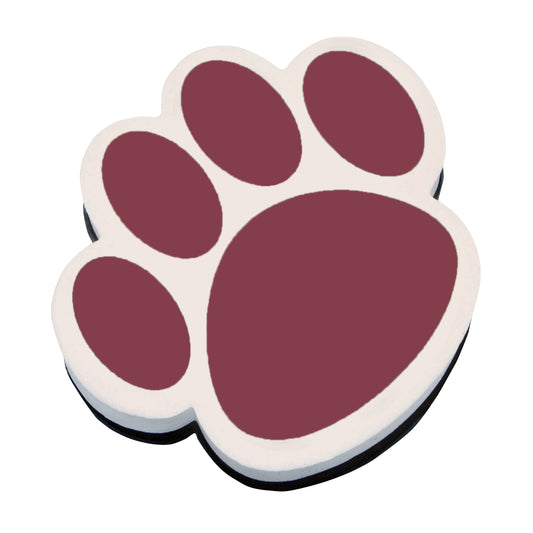 Magnetic Whiteboard Eraser, Maroon Paw,Pack of 6