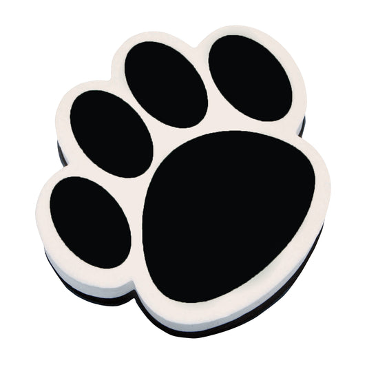 Magnetic Whiteboard Eraser, Black Paw, Pack of 6