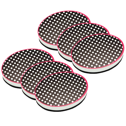 Magnetic Whiteboard Eraser, Black & White Dots, Pack of 6