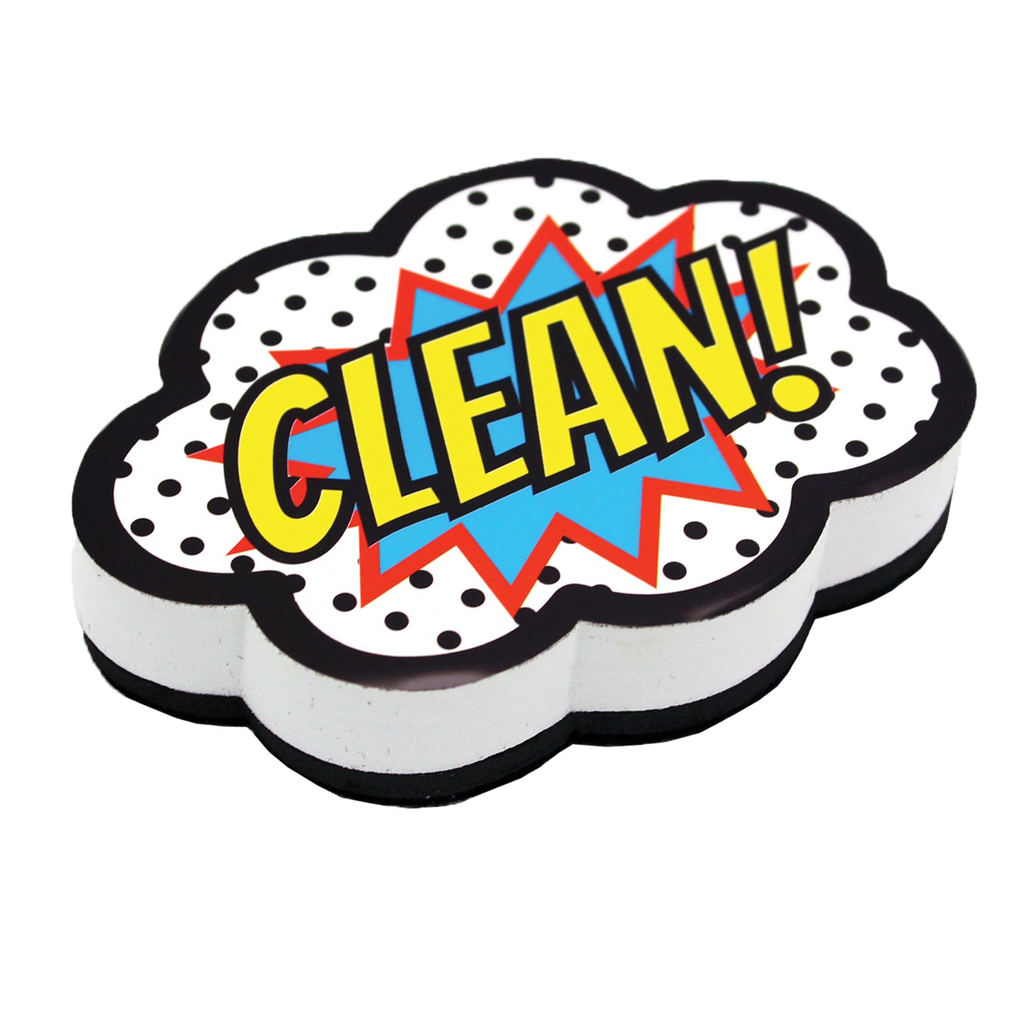 Magnetic Whiteboard Eraser, Superhero Clean!, Pack of 6