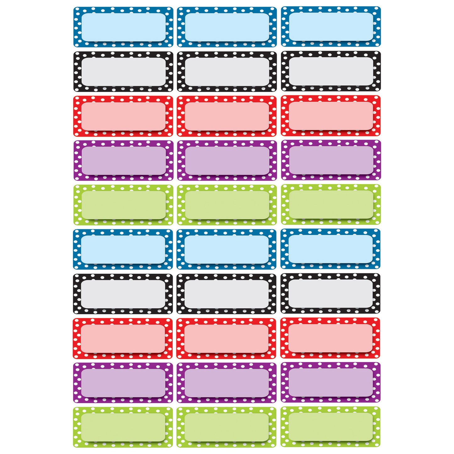 Die-Cut Magnetic Foam Color Dots Labels/Nameplates, 30 Per Pack, 3 Packs