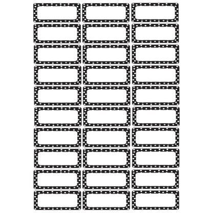 Die-Cut Magnetic Foam Black & White Dots Labels/Nameplates, 30 Per Pack, 3 Packs