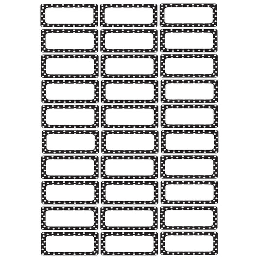 Die-Cut Magnetic Foam Black & White Dots Labels/Nameplates, Pack of 30