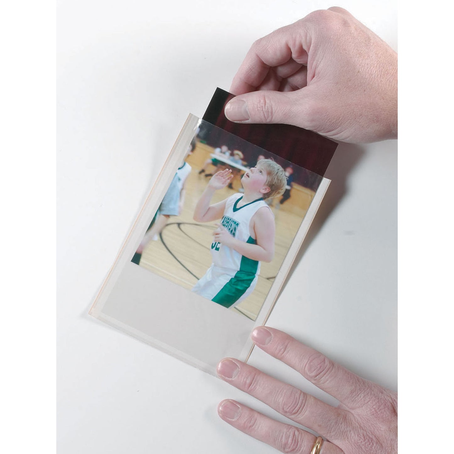 Clear View Self-Adhesive Photo/Index Card Pocket 4" x 6", 25 Per Pack, 5 Packs