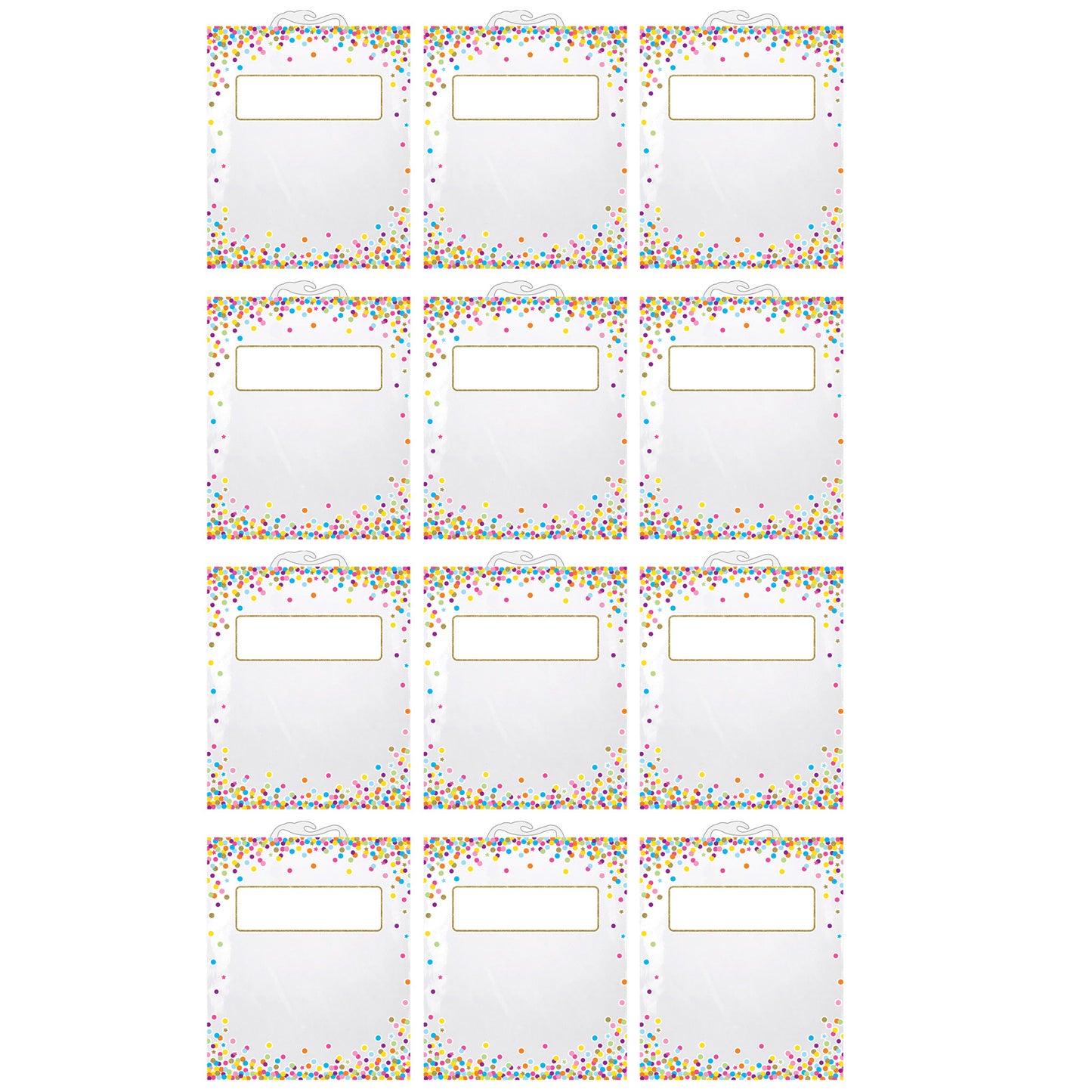 Hanging Confetti Pattern Storage/Book Bag, 10.5" x 12.5", Pack of 12