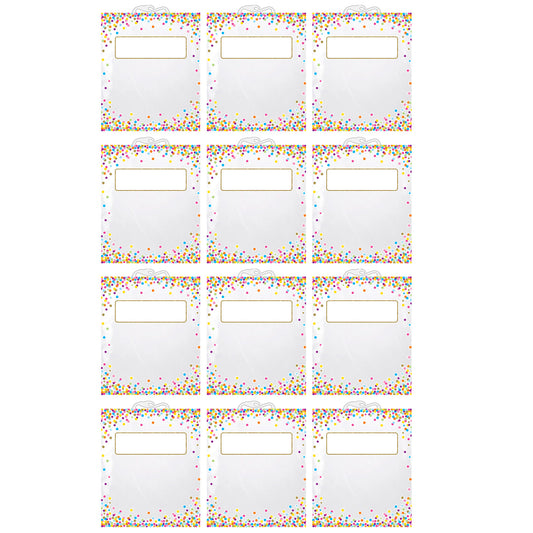 Hanging Confetti Pattern Storage/Book Bag, 10.5" x 12.5", Pack of 12