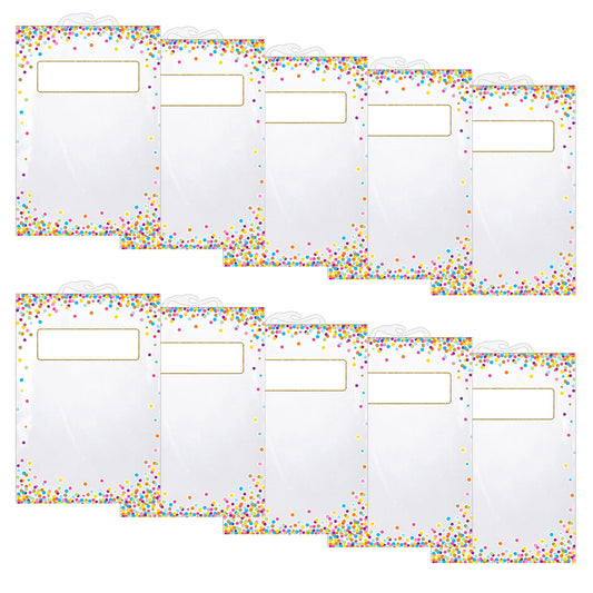 Hanging Confetti Pattern Storage/Book Bag, 11" x 16", 5 Per Pack, 2 Packs