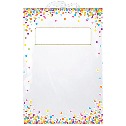 Hanging Confetti Pattern Storage/Book Bag, 11" x 16", 5 Per Pack, 2 Packs