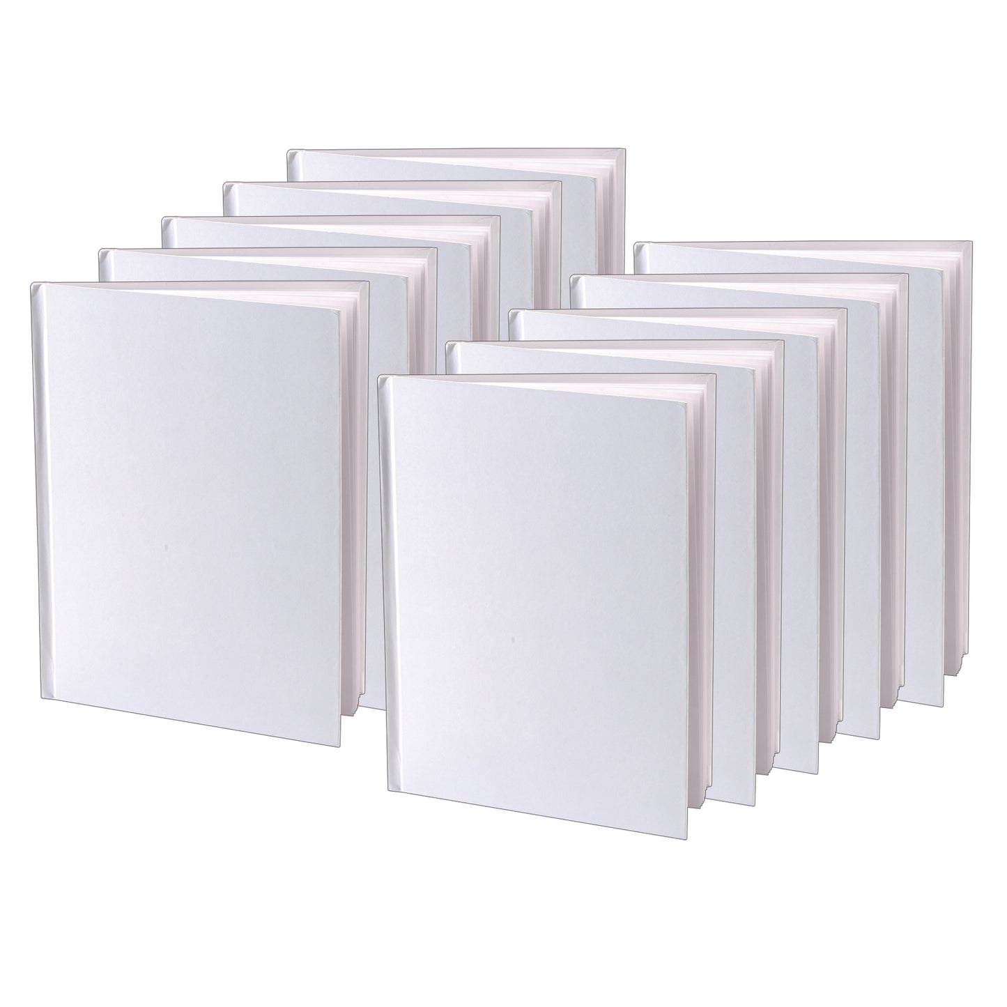 Hardcover Blank Book 6" x 8" Portrait, White, Pack of 10