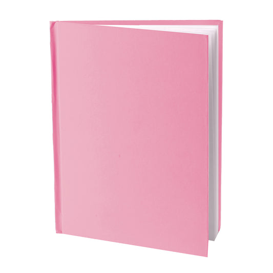 Pink Hardcover Blank Book, White Pages, 8"H x 6"W Portrait, 14 Sheets/28 Pages