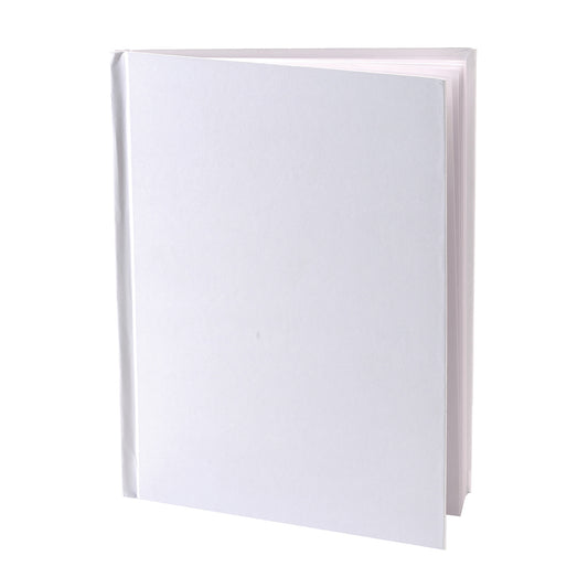 Blank Hardcover Book, White Pages, 5" x 4" Portrait, 14 Sheets/28 Pages