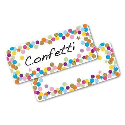 Magnetic Die-Cut Small Foam Nameplates & Labels, Confetti, 30 Pieces