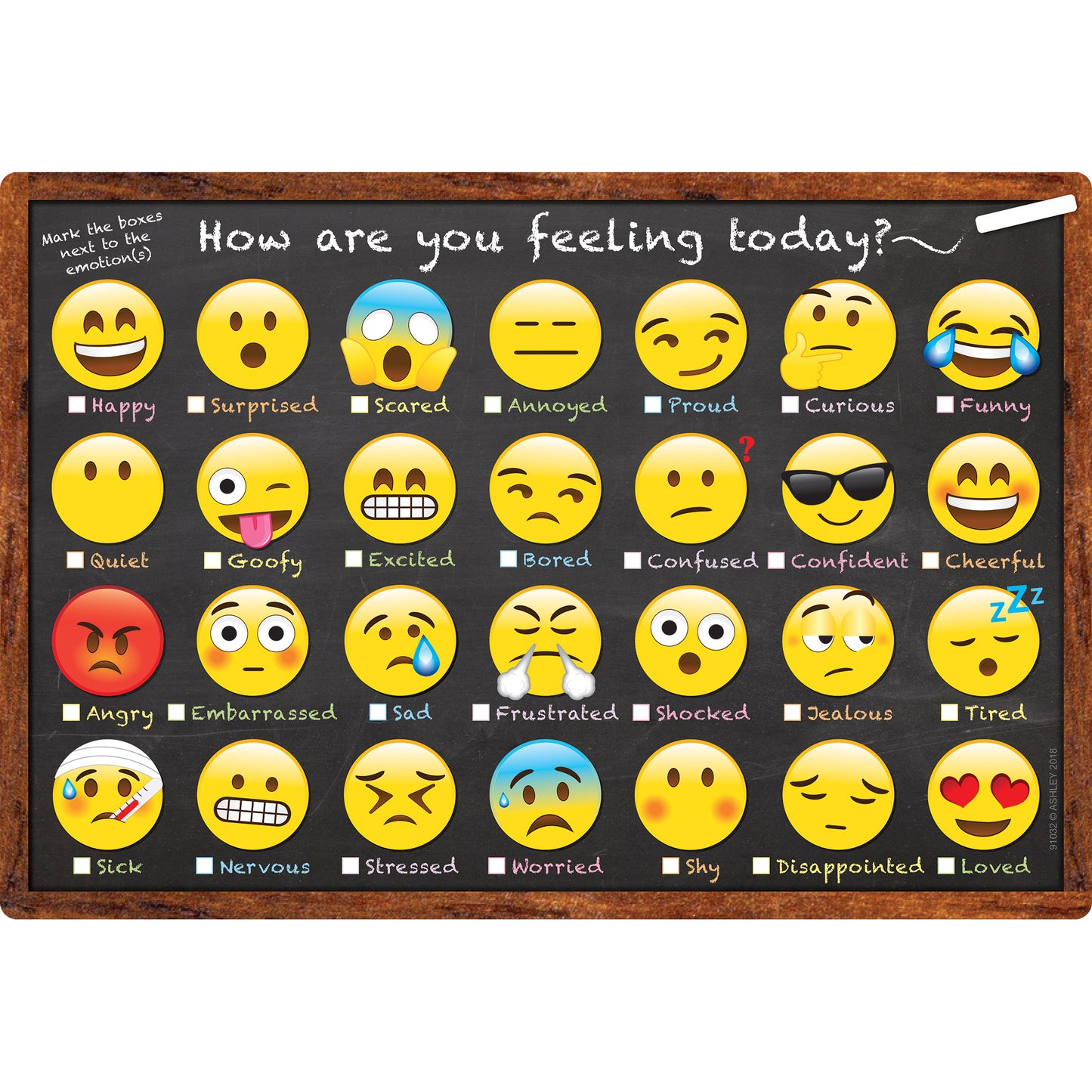 Smart Poly™ Chart, 13" x 19", Emotions Icon How Are You Feeling