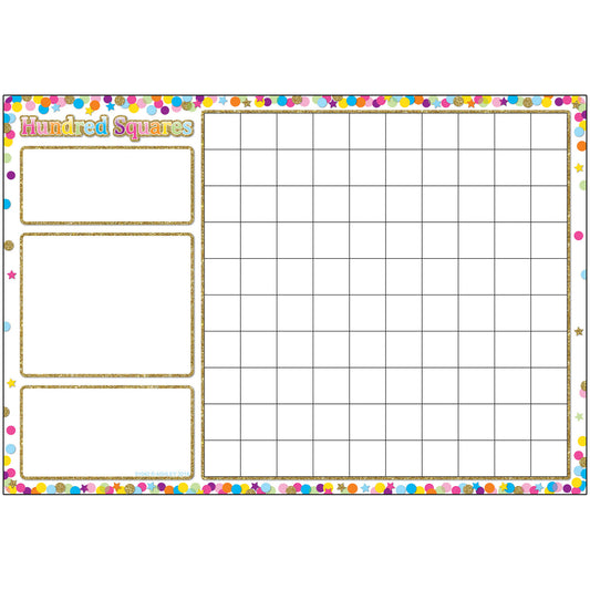 Smart Poly™ Chart, 13" x 19", Confetti Hundred Squares