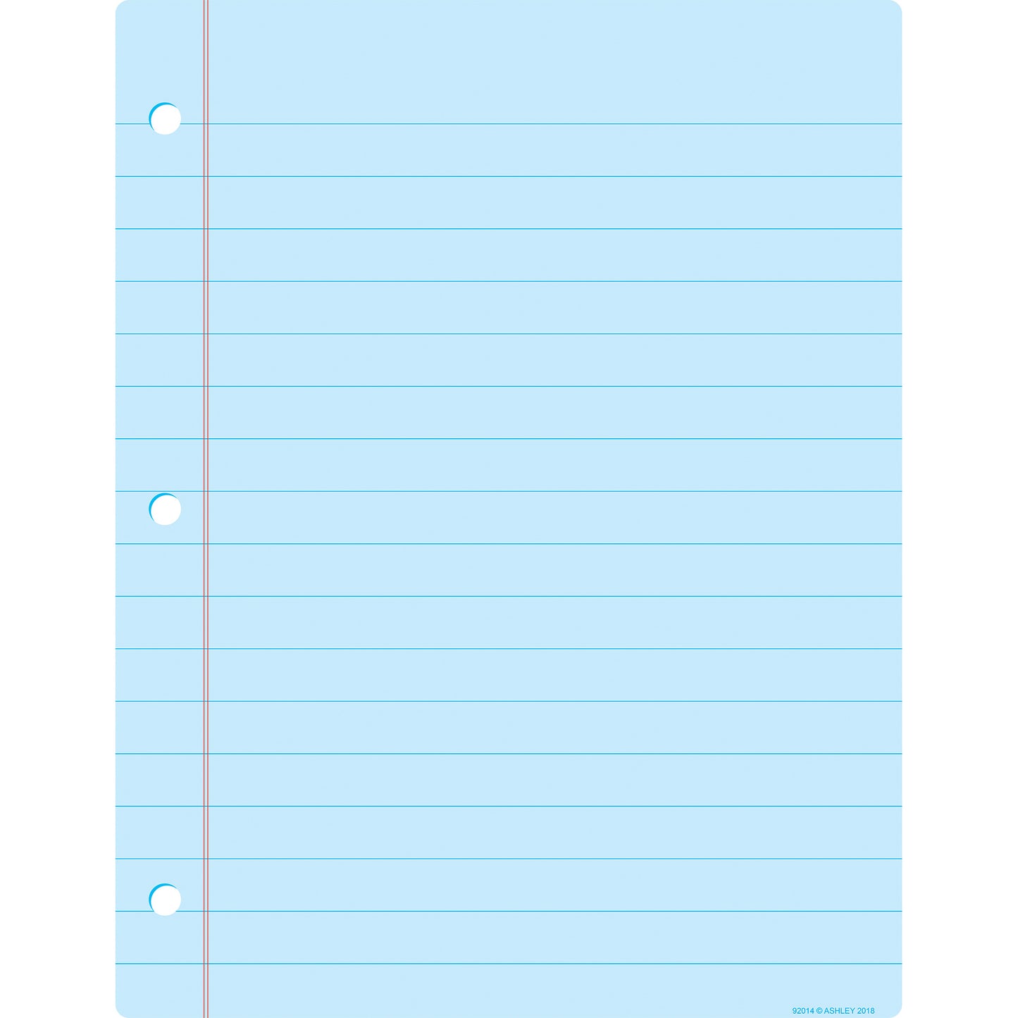 Smart Poly™ Big Light Blue Notebook Paper Chart, Dry-Erase Surface, 17" x 22"